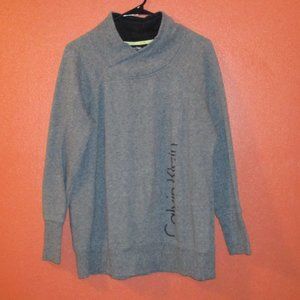 Calvin Klein Performance Woman X Large Gray Black Warm Long Sleeve Pullover